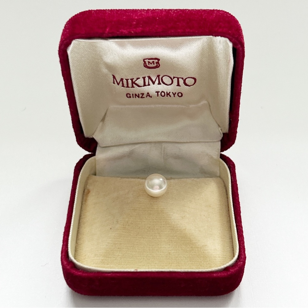 Vintage Mikimoto Akoya Pearl Sterling Silver Tie Pin
